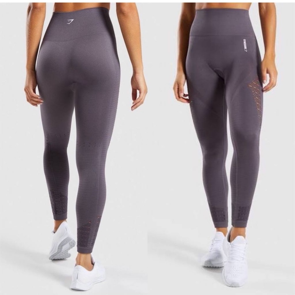 Gymshark Energy Seamless Contour Laser Cutout Mauve Light Purple Leggings Size M